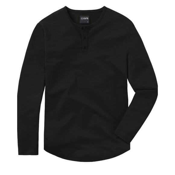 NWOT Cuts Curve Hem Long Sleeve Black Small Pyca Pro Shirt - Picture 1 of 3
